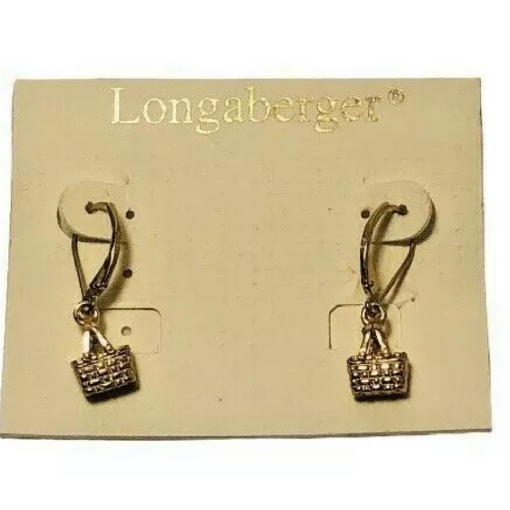 Longaberger Market Basket Gold Earrings